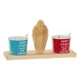 Set di Bicchieri DKD Home Decor Multicolore Ceramica Pino