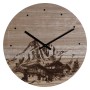 Orologio da Parete DKD Home Decor 8424001759712 Nero Legno Legno MDF Montagna 30 x 30 x 1,5 cm