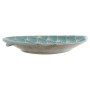 Centrotavola DKD Home Decor 27,5 x 16 x 3 cm Turchese Orientale Cromato Foglia della pianta