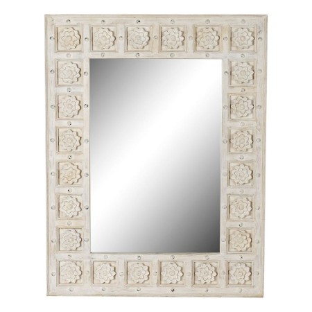 Specchio da parete DKD Home Decor Bianco Legno di mango Decapaggio (93,5 x 4,7 x 120,3 cm)