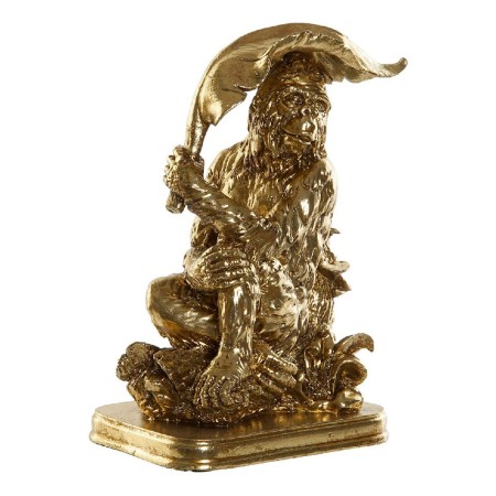 Statua Decorativa DKD Home Decor Dorato Resina Coloniale Foglia della pianta 16,5 x 10,6 x 22,5 cm