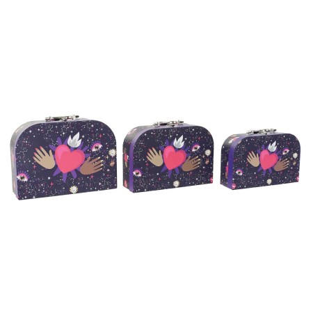 Set di Scatole Decorative DKD Home Decor Metallo Cartone Per bambini 28 x 9,5 x 20 cm