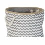 Cestino DKD Home Decor Bianco Grigio Juta Iuta Zig zag Boho 38 x 38 x 45 cm