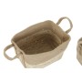 Set di Cesti DKD Home Decor Crema Naturale Juta Iuta Fibra naturale 40 x 28 x 23 cm (3 Pezzi)