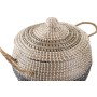 Set di Cestini DKD Home Decor Grigio Naturale Bicolore Erba di mare Boho 41 x 41 x 33 cm (2 Unità)