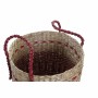 Set di Cestini DKD Home Decor Naturale Rosso Erba di mare (2 pcs) (34 x 34 x 40 cm)