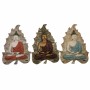 Decorazione da Parete DKD Home Decor Azzurro Rosso Dorato Buddha Orientale 19 x 3,1 x 26,5 cm (3 Pezzi)