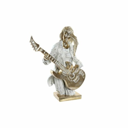 Statua Decorativa DKD Home Decor 37 x 25 x 50 cm Dorato Bianco Musicista