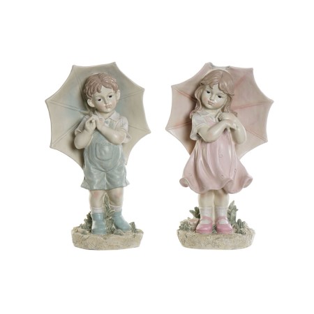 Statua Decorativa DKD Home Decor 28 x 20 x 48,5 cm Azzurro Rosa Bimbo (2 Unità)