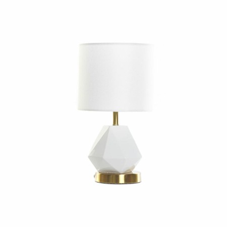 Lampada da tavolo DKD Home Decor Bianco Poliestere Metallo Ceramica 220 V Dorato 50 W (20 x 20 x 37 cm)