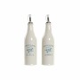 Set olio e aceto DKD Home Decor 250 ml Bianco Verde Turchese Acciaio inossidabile Plastica Dolomite