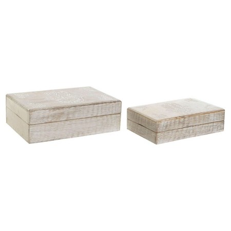 Set di Scatole Decorative DKD Home Decor Legno di mango 25 x 17 x 8 cm Decapaggio (2 Unità)