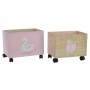 Scatola Decorativa DKD Home Decor Multicolore Naturale Rosa chiaro Legno Cigno 39 x 26 x 31 cm