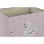 Scatola Decorativa DKD Home Decor Multicolore Naturale Rosa chiaro Legno Cigno 39 x 26 x 31 cm