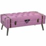 Panca DKD Home Decor  Metallo Poliestere Fucsia Legno MDF (102 x 42 x 40,5 cm)