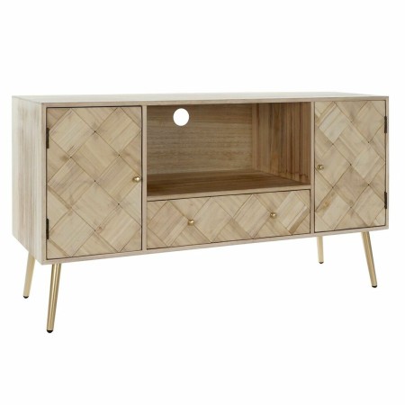 Mobile TV DKD Home Decor 118 x 40 x 65 cm Metallo Marrone Chiaro Legno di paulownia Pino