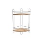 Scaffale ad Angolo DKD Home Decor Naturale Bambù Metallo cromato inossidabile 2 Mensole 19,5 x 19,5 x 36,5 cm