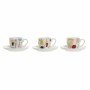 Set di Tazze da Caffè DKD Home Decor Astratto 80 ml Bianco Multicolore