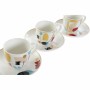 Set di Tazze da Caffè DKD Home Decor Astratto 80 ml Bianco Multicolore