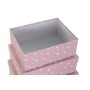 Set di Scatole per Sistemare Impilabili DKD Home Decor Bianco Per bambini Rosa chiaro Cartone (43,5 x 33,5 x 15,5 cm)