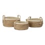 Set di Cestini DKD Home Decor Tropicale Fibra naturale Juncus (45 x 45 x 33 cm) (3 Pezzi)