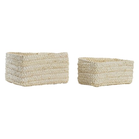 Set di Cestini DKD Home Decor 28 x 21 x 15 cm Fibra naturale