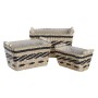 Set di Cestini DKD Home Decor Poliestere Coloniale Fibra (38 x 26 x 24 cm)