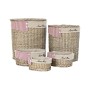 Set di Cesti DKD Home Decor Rosso Beige Naturale vimini Cottage 51 x 37 x 56 cm (5 Pezzi) (5 Unità)