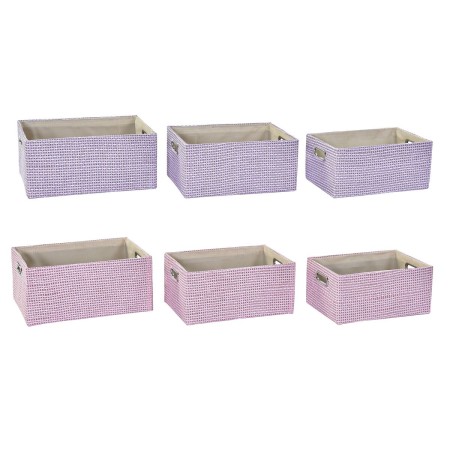 Set di Cestini DKD Home Decor 40,5 x 27,5 x 18 cm Poliestere (2 Unità)