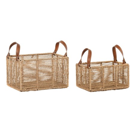 Set di Cestini DKD Home Decor Metallo Corda Boho (36 x 27 x 33 cm) (36 x 27 x 20 cm)