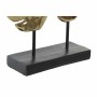 Statua Decorativa DKD Home Decor Nero Dorato Tropicale Foglia della pianta 25,5 x 6 x 34 cm