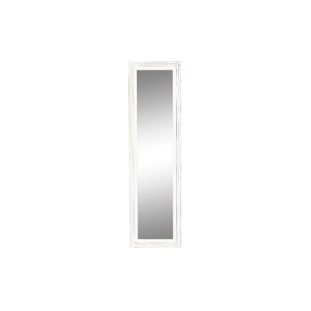 Specchio da parete DKD Home Decor Bianco Legno Cristallo Legno MDF Decapaggio Scandi 160 x 2,5 x 45 cm