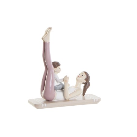 Statua Decorativa DKD Home Decor Rosa Yoga Scandi 15,5 x 6,5 x 17 cm