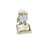 Statua Decorativa DKD Home Decor Bianco Dorato Gufi 10 x 8 x 7 cm