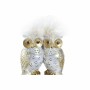 Statua Decorativa DKD Home Decor Bianco Dorato Gufi 10 x 8 x 7 cm