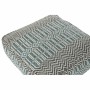 Cuscino DKD Home Decor Da terreno Righe Azzurro Poliestere Cotone Bianco Verde Boho (60 x 60 x 25 cm)