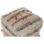 Cuscino DKD Home Decor Da terreno Righe Arancio 50 x 50 x 50 cm Bianco Boho