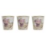 Set di Vasi DKD Home Decor Beige Rosa PVC Alluminio Shabby Chic 38 x 12 x 14 cm (3 Pezzi)