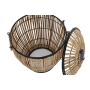 Set di Cesti DKD Home Decor Nero Naturale Metallo Rattan 48 x 48 x 55 cm (2 Unità)