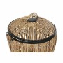 Set di Cesti DKD Home Decor Nero Naturale Metallo Rattan 48 x 48 x 55 cm (2 Unità)