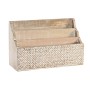 Contenitore per Sistemare Multiuso DKD Home Decor Bianco Naturale Legno di mango 32 x 13 x 21 cm 33 x 12 x 21 cm Fogli (12 Unit