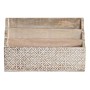 Contenitore per Sistemare Multiuso DKD Home Decor Bianco Naturale Legno di mango 32 x 13 x 21 cm 33 x 12 x 21 cm Fogli (12 Unit