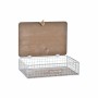 Scatola Decorativa DKD Home Decor Bianco Marrone Legno Metallo 24 x 16 x 6 cm