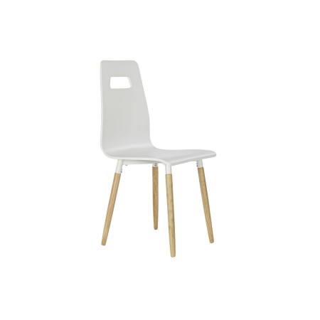 Sedia da Sala da Pranzo DKD Home Decor 43 x 50 x 88 cm Legno Bianco Caucciù Marrone Chiaro