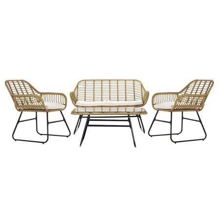 Divano da Giardino DKD Home Decor Marrone Metallo Poliestere rattan sintetico (124 x 74 x 84 cm)