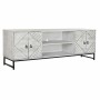 Mobile TV DKD Home Decor 180 x 40 x 60 cm Nero Metallo Bianco Legno di mango