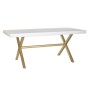 Tavolo da Pranzo DKD Home Decor Bianco Dorato Ottone Legno di mango 180 x 90 x 76 cm