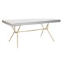 Tavolo da Pranzo DKD Home Decor Grigio Dorato Bianco Ottone Legno di mango (180 x 90 x 76 cm)