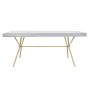 Tavolo da Pranzo DKD Home Decor Grigio Dorato Bianco Ottone Legno di mango (180 x 90 x 76 cm)