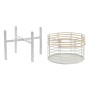 Set di Vasi DKD Home Decor Bianco Naturale Metallo Rattan Quadrato 25 x 25 x 32 cm (2 Unità)